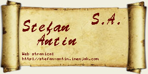 Stefan Antin vizit kartica